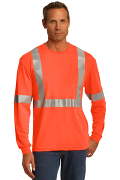 Picture of CornerStone ANSI 107 Class 2 Long Sleeve Safety T-Shirt. CS401LS