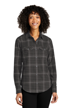 Picture of Port Authority Ladies Long Sleeve Ombre Plaid Shirt LW672