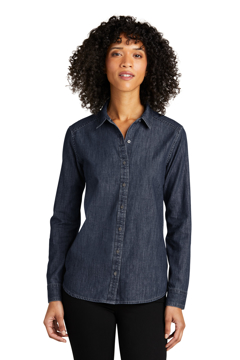 Picture of Port Authority Ladies Long Sleeve Perfect Denim Shirt LW676