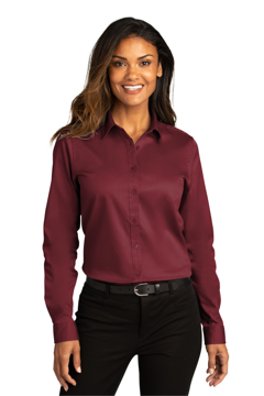 Picture of Port Authority Ladies Long Sleeve SuperPro React Twill Shirt. LW808