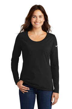 Picture of Nike Ladies Core Cotton Long Sleeve Scoop Neck Tee. NKBQ5235
