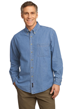Picture of Port & Company - Long Sleeve Value Denim Shirt. SP10