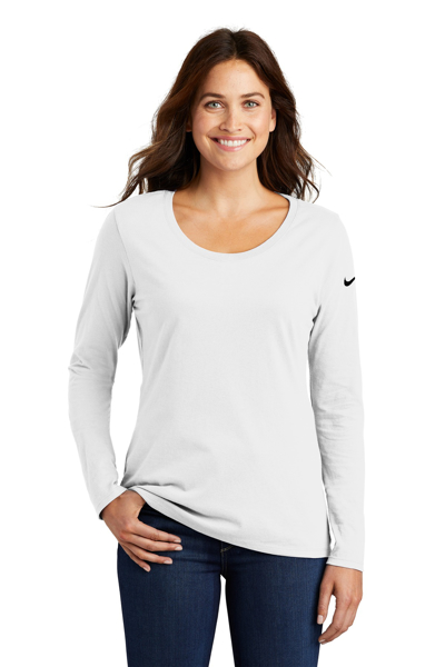 Picture of Nike Ladies Core Cotton Long Sleeve Scoop Neck Tee. NKBQ5235