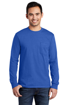 Picture of Port & Company Tall Long Sleeve Essential Pocket Tee. PC61LSPT