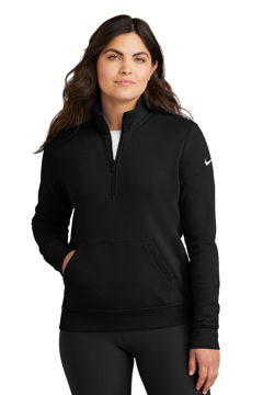 Picture of Nike Ladies Club Fleece Sleeve Swoosh 1/2-Zip NKDX6720