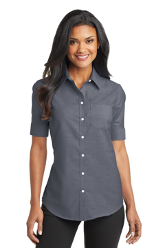 Picture of Port Authority Ladies Short Sleeve SuperPro Oxford Shirt. L659