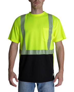Picture of Berne Unisex Hi-Vis Class 2 Color Blocked Pocket T-Shirt