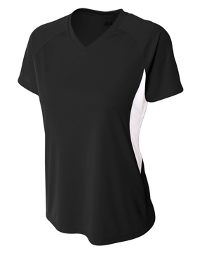 Picture of A4 Ladies' Color Block Performance V-Neck T-Shirt
