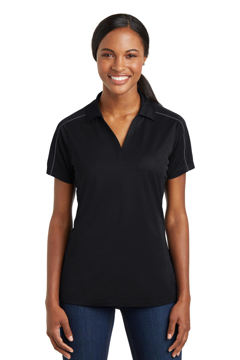Picture of Sport-Tek Ladies Micropique Sport-Wick Piped Polo. LST653